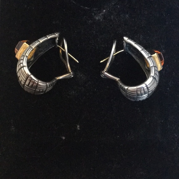 18k gold & Sterling Silver earrings - Picture 2 of 5